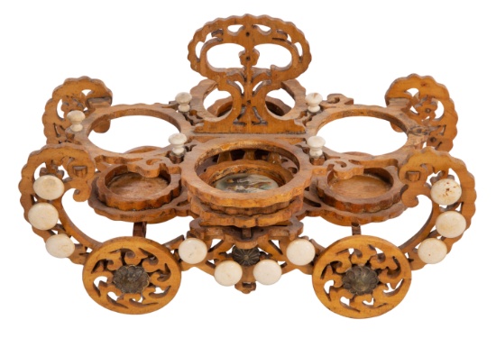 English Style Wood Salt Cellar / Cruet Table Carriage