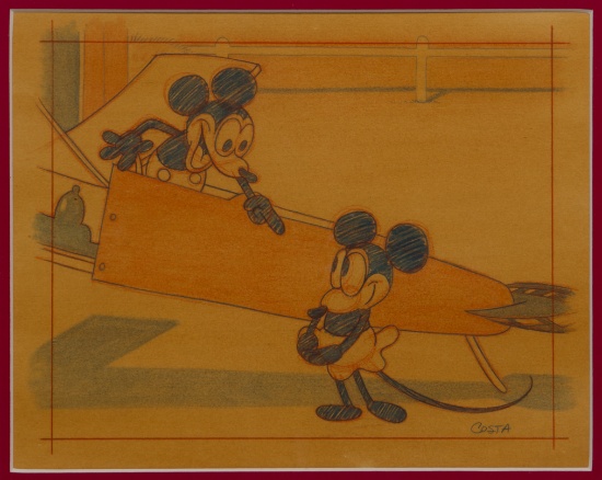 Costa Alavezos (20th Century) 'Plane Crazy' Drawing