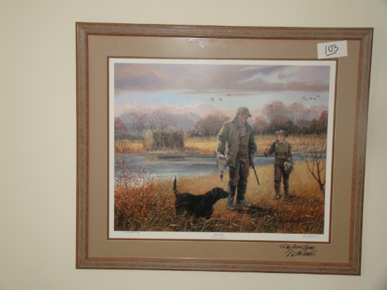 WILDLIFE EXPO PRINT  'JUST US' FRAMED SIGNED #15/500 INSCRIBED ON MAT