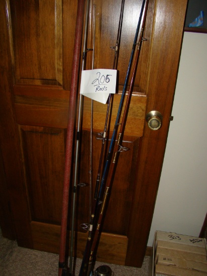 CANE POLES AND RODS, COLLECTION OF 6