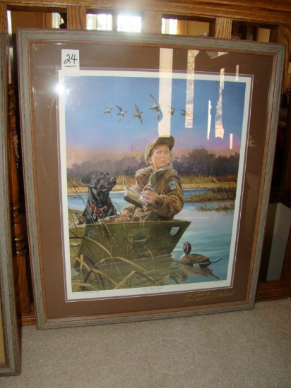 DUCK PRINT, R. J. MCDONALD, FIRST FLIGHT #15 OF 500, ARTIST COPY, MAT INSCR