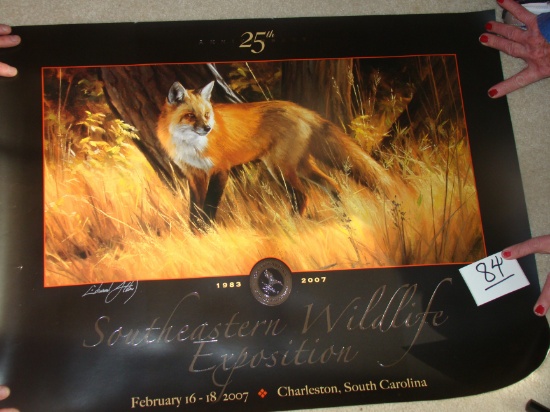 2007 25TH ANNIVERSARY WILDLIFE POSTER SOUTHEASTERN WILDLIFE EXPO SIGNED