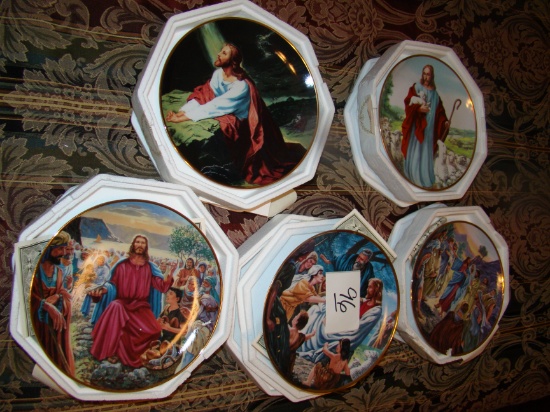 COLLECTOR PLATES LORD IS MY SHEPPARD, FRANKLIN MINT SET OF 5