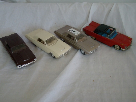 PROMOTIONAL MODEL CAR COLLECTION OF 4, THUNDERBIRD, 1962, 63,65, ALL PLASTI