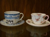 2 CUPS & SAUCERS