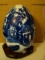 Blue & White Porcelain Egg With Stand