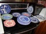 Lot Of Blue & White Plates