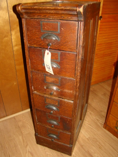 ORIGINAL 6 DRAWER CARD CATALOG FILE CABINET