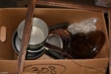 LOT OF POTS AND PANS, PICTURE FRAME