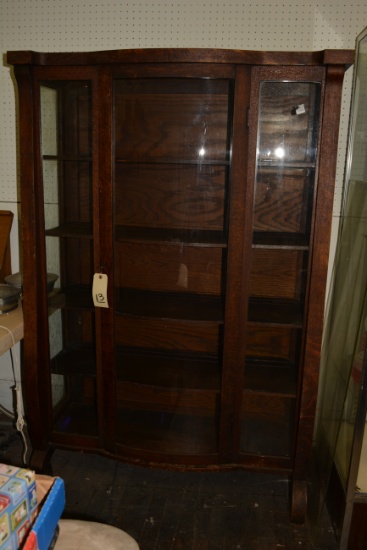 MAHOGANY BOW FRONT CHINA CABINET