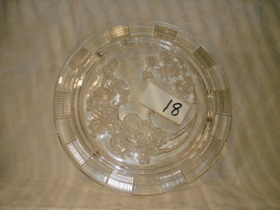 DEL GLASS CAKE PLATE CLEAR GLASS