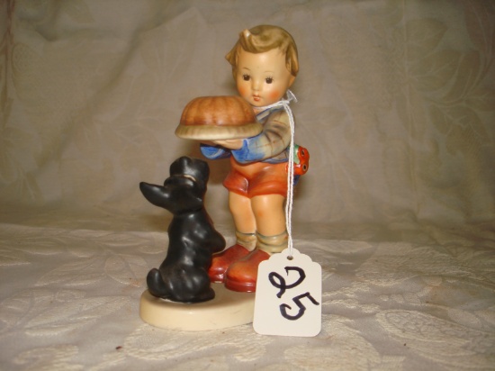 HUMMEL # 9 BOY W/CAKE AND DOG  5 1/4"