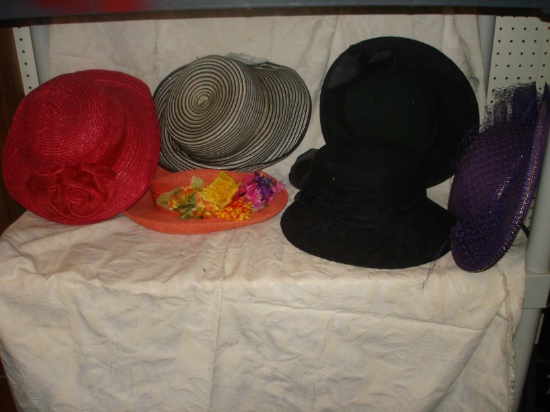 BOX LOT OF LADIES OLD HATS