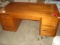 LARGE WALNUT EXECTIVE DESK WITH DRAWERS ON EACH SIDE,