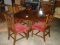 MAHOGANY DINNING TABLE & 4 CHAIRS SOLD AS LOT
