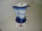 NICE BLUE AND WHITE PITCHER W/WINTER SCENE OF YOUTH BY ROYAK BAYREUTH