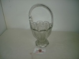 GLASS BASKET SIGNED HIESEY