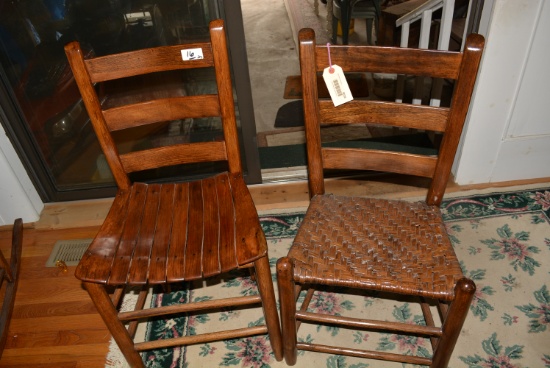 2 WOOD SIDE CHAIRS
