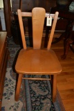 STRAIGHT BACK MAPLE FINISH CHAIR