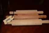 LOT OF THREE WOODEN ROLLING PINS
