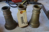 THREE PIECE LOT OF VINTAGE BRASS FIREHOSE NOZZLES