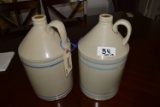 PAIR OF HANDLED POTTERY JUGS