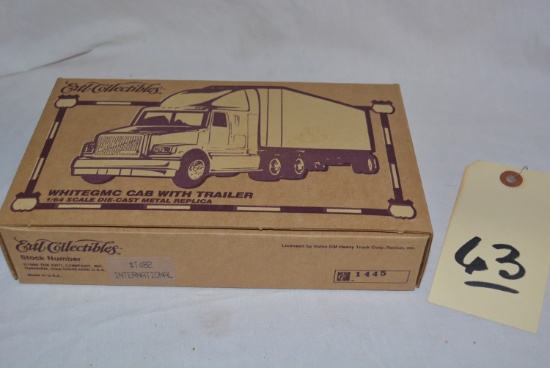 WHITE GMC CAB WITH TRAILER BY ERTL COLLECTIBLES