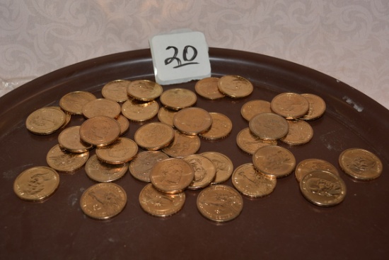 LOT OF 40 PRESIDENT $1 COINS