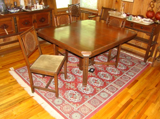 12. Pcs MAHOGANY DINNING ROOM SUITE BY  BERKLEY & GAY, HAS HAND CRAFTED LOOK, PEGGED