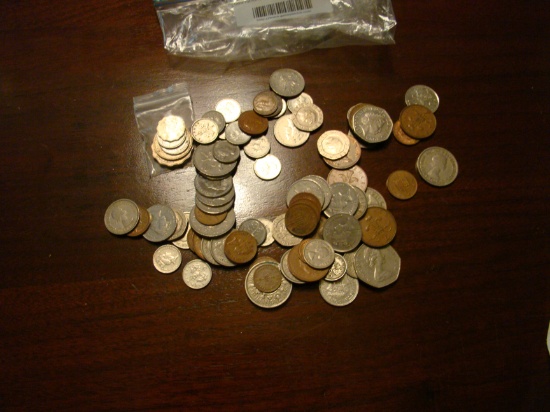 BAG LOT OF MIXED COINS C PIC