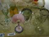 TRAY LOT OF ASSORTED STEMWARE