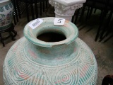 CERAMIC POTTERY PLANTER ON STAND