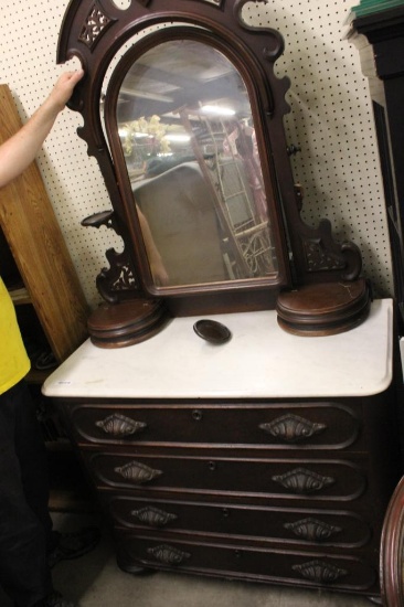 Marble Top Mahogany Dresser