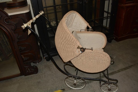 Wicker Baby Carriage