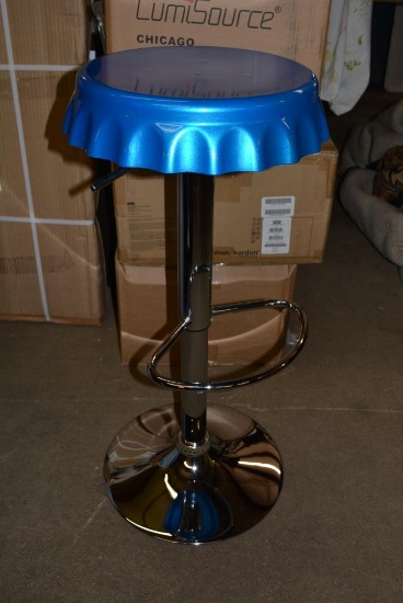 NEW IN BOX Bottle Cap Style Swivel Bar Stools Lot of 2