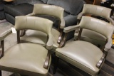 Set of 4 vinyl Upholstered Green Chairs