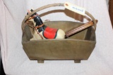 Lot; Wooden Tray with Handle; Horse, Candle Holder