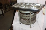 Stainless Steel Serving Pan & Rd Floor Fan