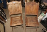 Pr of Old Folding Chairs