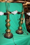 Pr of Brass Lamps