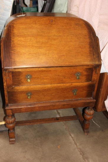 Ladies Drop Front Oak Desk