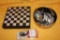 LOT GAME BOX, STAINLESS BOWLS