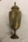 VERY UNUSUAL PAIR OF BRASS URNS, W/LIDS
