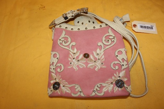 STUDDED PINK COLOR SHOULDER BAG