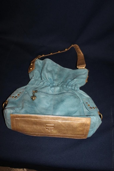 SUEDE STUDDED HAND BAG