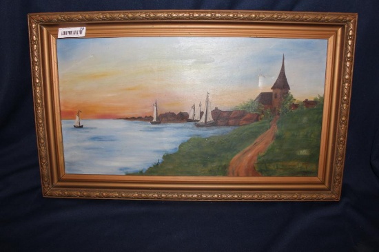 FRAMED OIL ON CANVAS