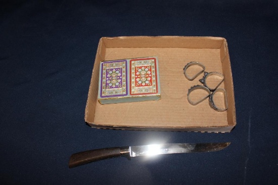 LOT WITH CARDS, NAPKIN RINGS