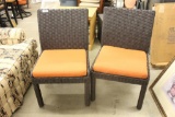 SET WICKER STYLE PATIO CHAIRS