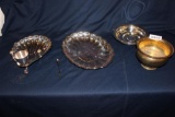 LOT OF SILVER PLATE, BRASS