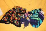 PAIR CROCHET AFGHAN THROWS